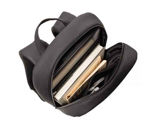 Рюкзак для ноутбука Swiss Peak Deluxe из экокожи (без ПВХ), Черный, Цвет: черный, Размер: Длина 49 см., ширина 30 см., высота 11 см., изображение 10