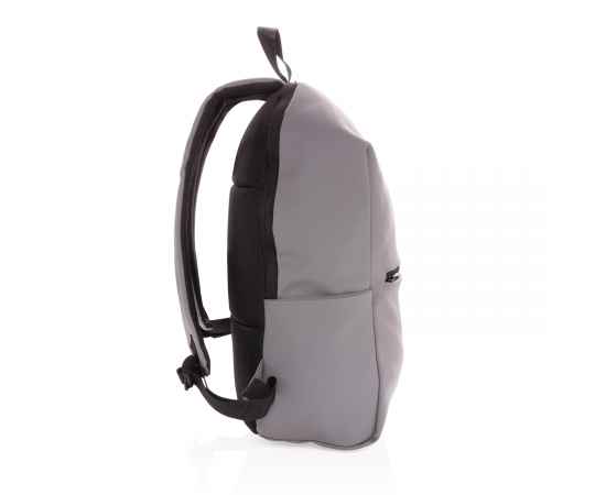 Рюкзак для ноутбука из гладкого полиуретана, 15.6', Серый, Цвет: серый, Размер: Длина 31 см., ширина 15 см., высота 45 см., изображение 6