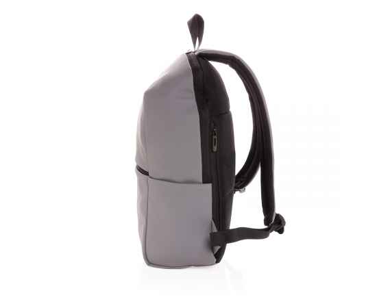 Рюкзак для ноутбука из гладкого полиуретана, 15.6', Серый, Цвет: серый, Размер: Длина 31 см., ширина 15 см., высота 45 см., изображение 7