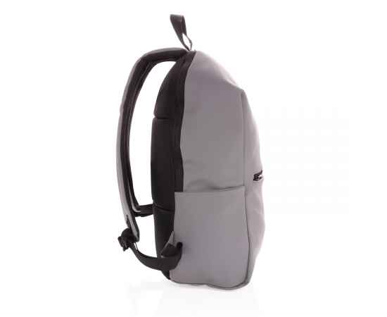 Рюкзак для ноутбука из гладкого полиуретана, 15.6', Серый, Цвет: серый, Размер: Длина 31 см., ширина 15 см., высота 45 см., изображение 9