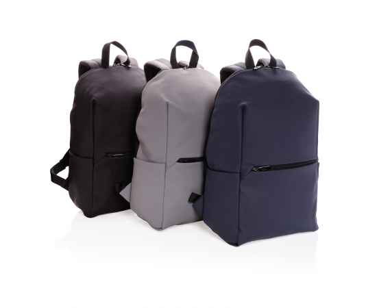 Рюкзак для ноутбука из гладкого полиуретана, 15.6', Серый, Цвет: серый, Размер: Длина 31 см., ширина 15 см., высота 45 см., изображение 4