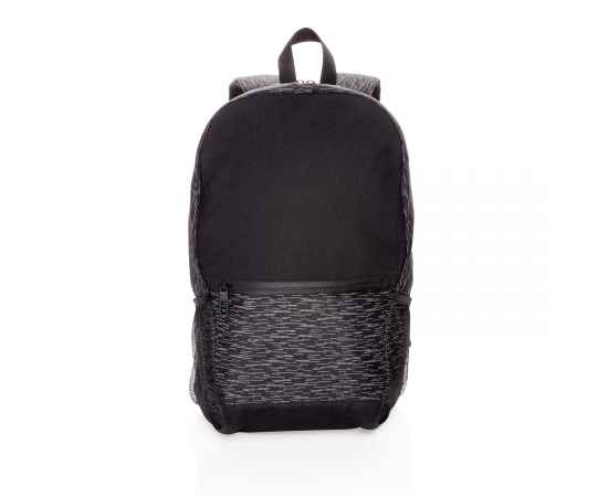 Светоотражающий рюкзак для ноутбука из RPET AWARE™, Черный, Цвет: черный, Размер: Длина 31 см., ширина 15 см., высота 47 см., изображение 6