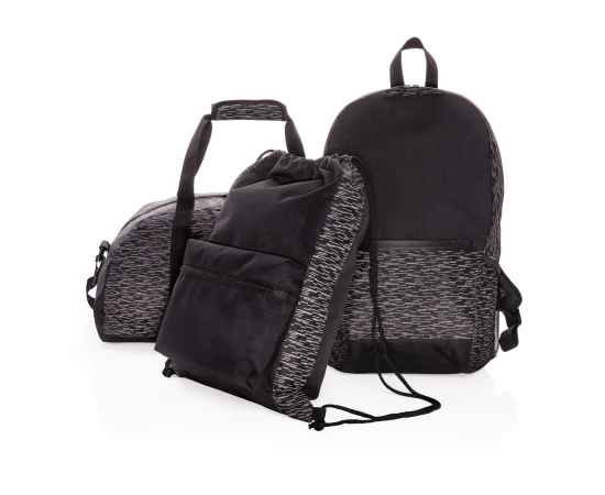 Светоотражающий рюкзак для ноутбука из RPET AWARE™, Черный, Цвет: черный, Размер: Длина 31 см., ширина 15 см., высота 47 см., изображение 4