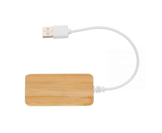 USB-хаб Bamboo с Type-C, коричневый,, Цвет: коричневый, Размер: Длина 7,9 см., ширина 3,7 см., высота 1 см., изображение 2