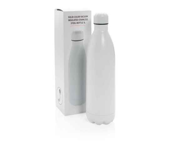 Вакуумная бутылка из нержавеющей стали, 1 л, Белый, Цвет: белый, Размер: Длина 32,8 см., ширина 8,9 см., высота 32,8 см., диаметр 8,9 см., изображение 2