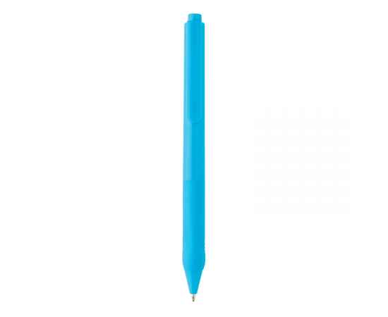 Ручка X9 с глянцевым корпусом и силиконовым грипом, Синий, Цвет: синий, Размер: , высота 14,3 см., диаметр 1,1 см., изображение 2