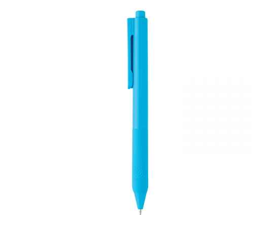 Ручка X9 с глянцевым корпусом и силиконовым грипом, Синий, Цвет: синий, Размер: , высота 14,3 см., диаметр 1,1 см., изображение 6