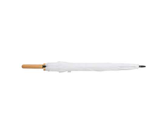 Автоматический зонт-трость с бамбуковой рукояткой Impact из RPET AWARE™, d103 см, Белый, Цвет: белый, Размер: , высота 79,5 см., диаметр 103 см., изображение 2
