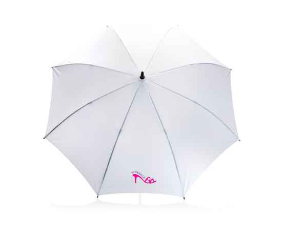Автоматический зонт-трость с бамбуковой рукояткой Impact из RPET AWARE™, d103 см, Белый, Цвет: белый, Размер: , высота 79,5 см., диаметр 103 см., изображение 3