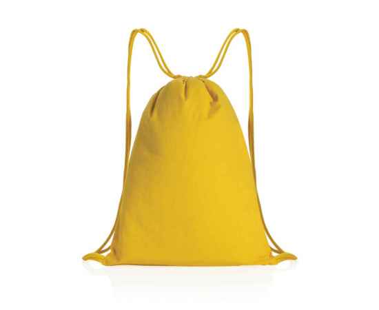 Рюкзак на шнурке Impact из переработанного хлопка AWARE™, 145 г, Желтый, Цвет: желтый, Размер: Длина 35 см., ширина 1 см., высота 44 см., изображение 4