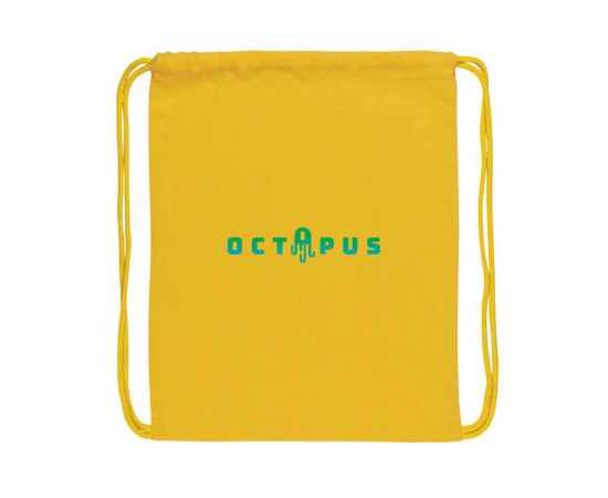 Рюкзак на шнурке Impact из переработанного хлопка AWARE™, 145 г, Желтый, Цвет: желтый, Размер: Длина 35 см., ширина 1 см., высота 44 см., изображение 3