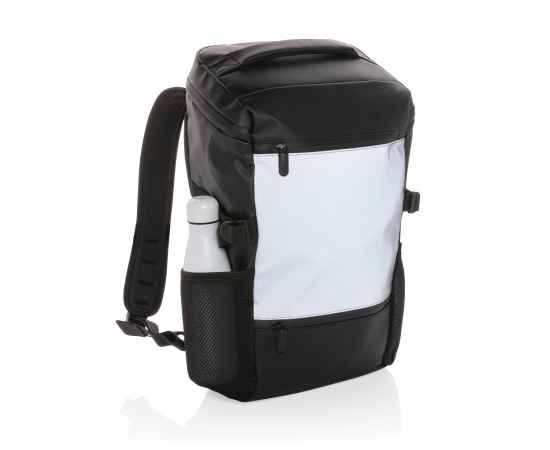Рюкзак для ноутбука со светоотражающими вставками, 15.6', Черный, Цвет: черный, Размер: Длина 28 см., ширина 13 см., высота 45 см., изображение 2