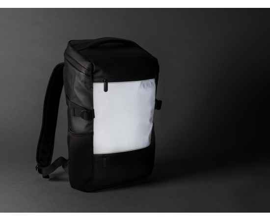 Рюкзак для ноутбука со светоотражающими вставками, 15.6', Черный, Цвет: черный, Размер: Длина 28 см., ширина 13 см., высота 45 см., изображение 4