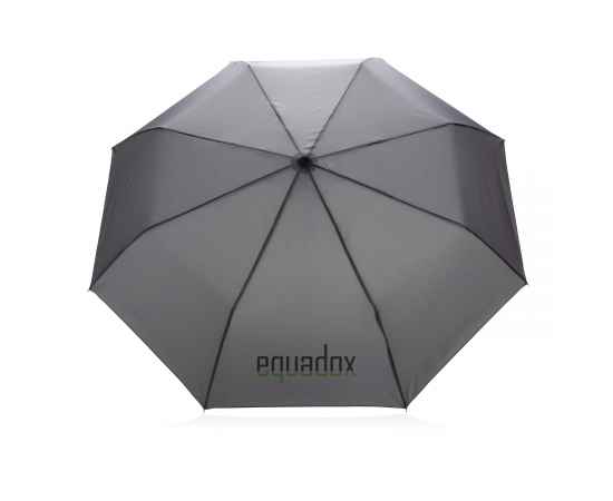 Компактный зонт Impact из RPET AWARE™ с бамбуковой рукояткой, d96 см, Серый, Цвет: темно-серый, Размер: , высота 58 см., диаметр 96 см., изображение 4