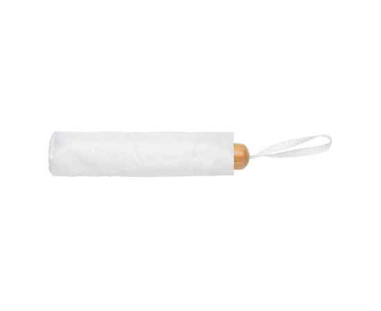 Компактный зонт Impact из RPET AWARE™ с бамбуковой рукояткой, d96 см, Белый, Цвет: белый, Размер: , высота 58 см., диаметр 96 см., изображение 2