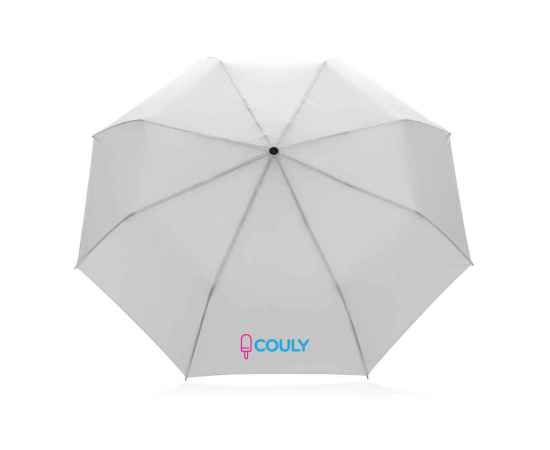 Компактный зонт Impact из RPET AWARE™ с бамбуковой рукояткой, d96 см, Белый, Цвет: белый, Размер: , высота 58 см., диаметр 96 см., изображение 4