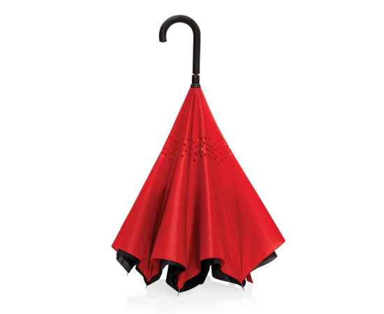 Двусторонний зонт Impact из RPET AWARE™ 190T, d105 см, Красный, Цвет: красный, Размер: , высота 76 см., диаметр 105 см., изображение 2
