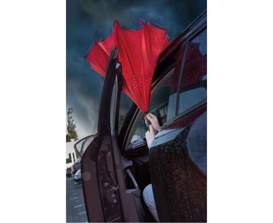 Двусторонний зонт Impact из RPET AWARE™ 190T, d105 см, Красный, Цвет: красный, Размер: , высота 76 см., диаметр 105 см., изображение 5