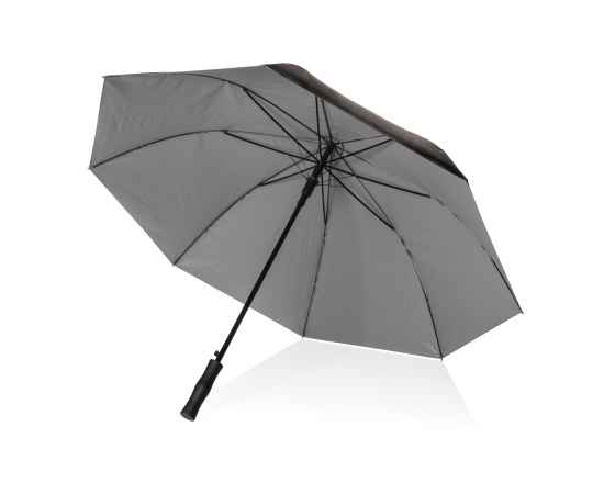 Двухцветный плотный зонт Impact из RPET AWARE™ с автоматическим открыванием, d120 см, Серый, Цвет: серебряный, Размер: , высота 90,5 см., диаметр 120 см., изображение 7