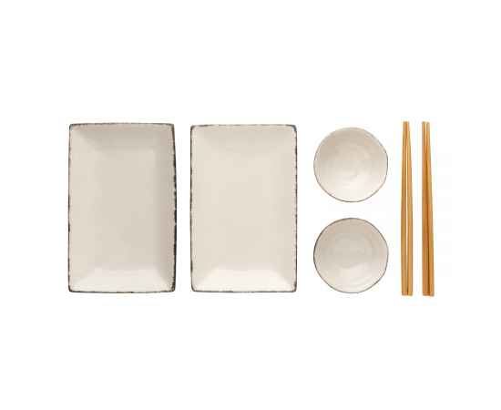 Набор посуды для суши Ukiyo для двоих, Белый, Цвет: белый, черный, Размер: Длина 20,5 см., ширина 13 см., высота 3,5 см., изображение 3