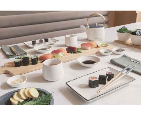 Набор посуды для суши Ukiyo для двоих, Белый, Цвет: белый, черный, Размер: Длина 20,5 см., ширина 13 см., высота 3,5 см., изображение 5