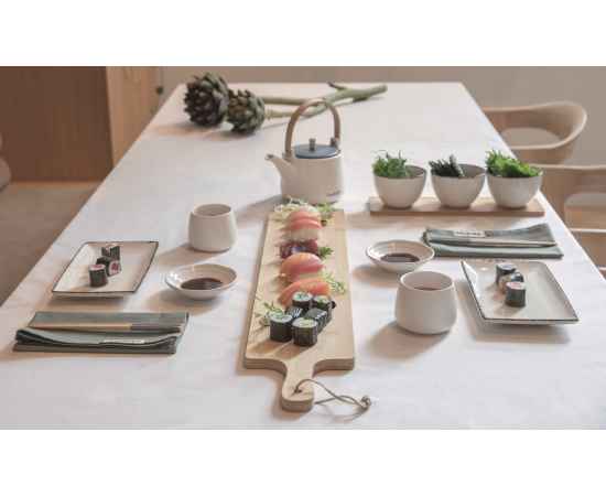 Набор посуды для суши Ukiyo для двоих, Белый, Цвет: белый, черный, Размер: Длина 20,5 см., ширина 13 см., высота 3,5 см., изображение 8
