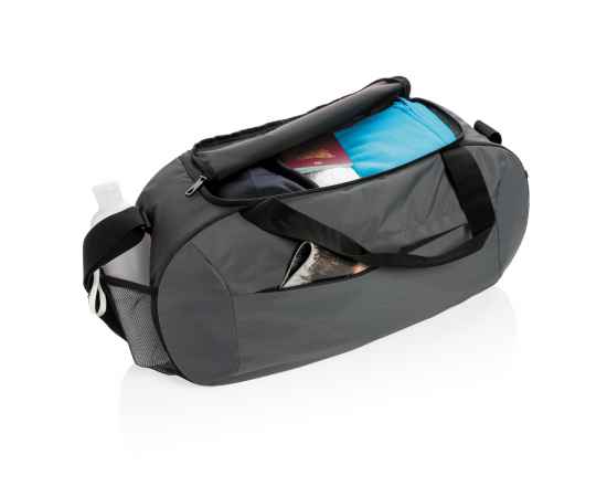Спортивная сумка Impact из RPET AWARE™, Серый, Цвет: темно-серый, Размер: Длина 58 см., ширина 19 см., высота 26,5 см., изображение 2