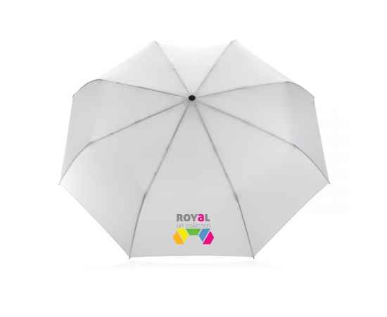 Автоматический зонт Impact из RPET AWARE™ с бамбуковой рукояткой, d94 см, Белый, Цвет: белый, Размер: , высота 57 см., диаметр 94 см., изображение 4
