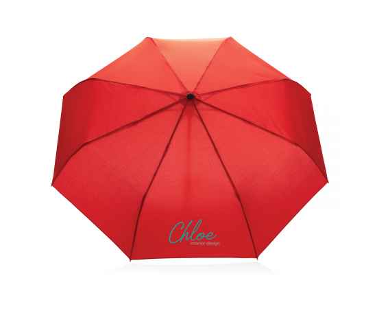 Автоматический зонт Impact из RPET AWARE™ с бамбуковой рукояткой, d94 см, Красный, Цвет: красный, Размер: , высота 57 см., диаметр 94 см., изображение 4