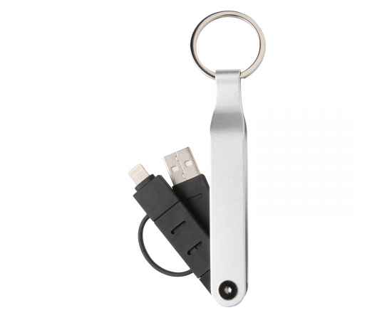 USB-кабель MFi 2 в 1, серебряный, черный, Цвет: серебряный, черный, Размер: Длина 1,4 см., ширина 3 см., высота 11,7 см., изображение 8