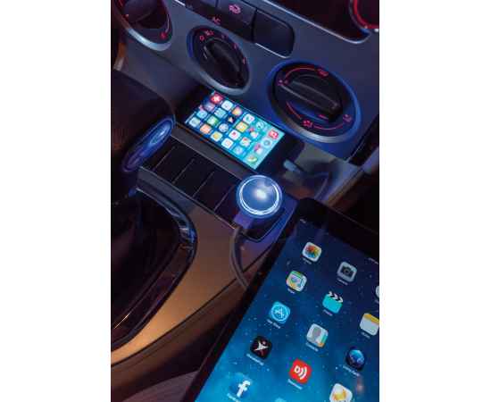 Мощное автомобильное зарядное устройство с 2 USB-портами, синий, белый, Цвет: синий, белый, Размер: , высота 7 см., диаметр 3,5 см., изображение 4