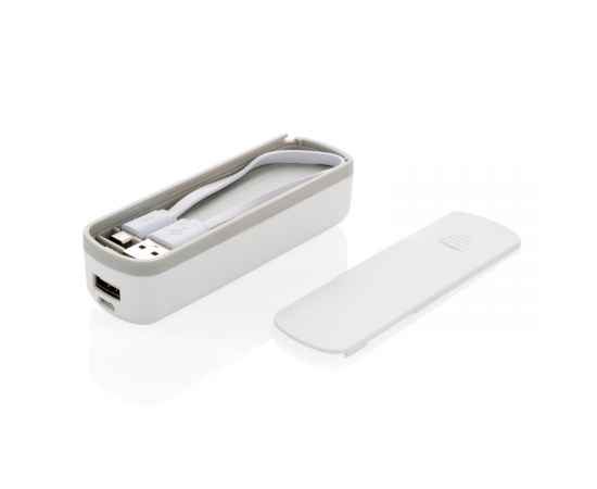 Зарядное устройство с кабелем micro-USB, 2200 mAh, белый,, Цвет: белый, Размер: Длина 2,8 см., ширина 3,5 см., высота 11,3 см., изображение 4