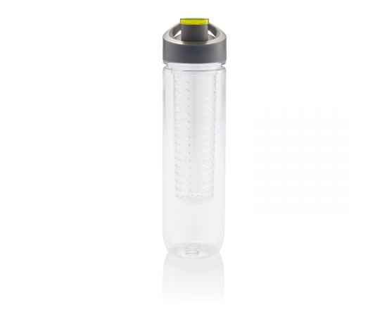 Бутылка для воды Tritan с контейнером для фруктов, 800 мл, Серый, Цвет: зеленый, темно-серый, Размер: , высота 27,5 см., диаметр 7,2 см., изображение 2