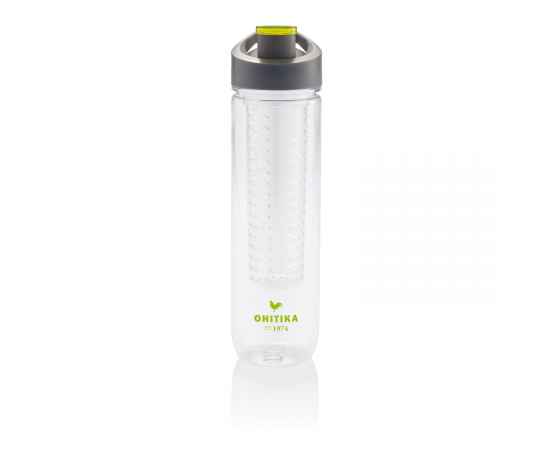 Бутылка для воды Tritan с контейнером для фруктов, 800 мл, Серый, Цвет: зеленый, темно-серый, Размер: , высота 27,5 см., диаметр 7,2 см., изображение 3