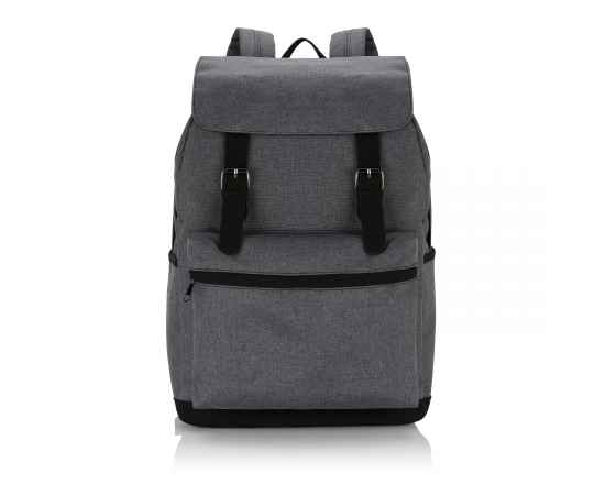 Стильный рюкзак для ноутбука с застежками на кнопках, Серый, Цвет: серый, Размер: Длина 43 см., ширина 15,5 см., высота 30 см., изображение 4