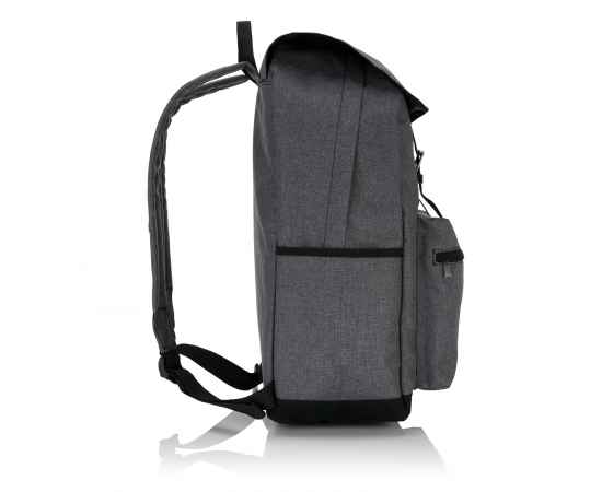 Стильный рюкзак для ноутбука с застежками на кнопках, Серый, Цвет: серый, Размер: Длина 43 см., ширина 15,5 см., высота 30 см., изображение 5