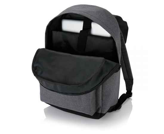 Стильный рюкзак для ноутбука с застежками на кнопках, Серый, Цвет: серый, Размер: Длина 43 см., ширина 15,5 см., высота 30 см., изображение 2