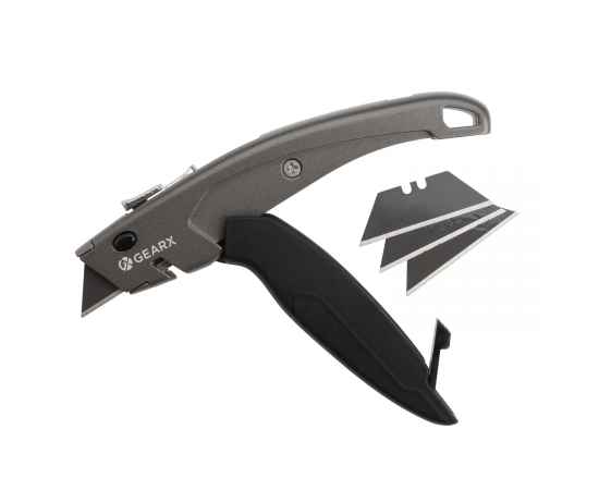 Сверхпрочный строительный нож Gear X, Черный, Цвет: черный, Размер: Длина 17,4 см., ширина 4,5 см., высота 2,4 см., изображение 8