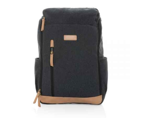 Рюкзак для ноутбука Impact из переработанного канваса AWARE™, 15', Черный, Цвет: черный, Размер: Длина 30 см., ширина 12,5 см., высота 46 см., изображение 5