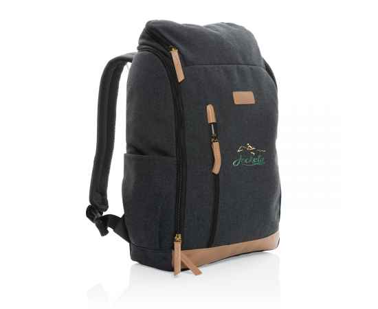 Рюкзак для ноутбука Impact из переработанного канваса AWARE™, 15', Черный, Цвет: черный, Размер: Длина 30 см., ширина 12,5 см., высота 46 см., изображение 3