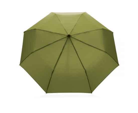 Компактный зонт Impact из RPET AWARE™ с бамбуковой рукояткой, d96 см, Зеленый, Цвет: зеленый, Размер: , высота 58 см., диаметр 96 см., изображение 5