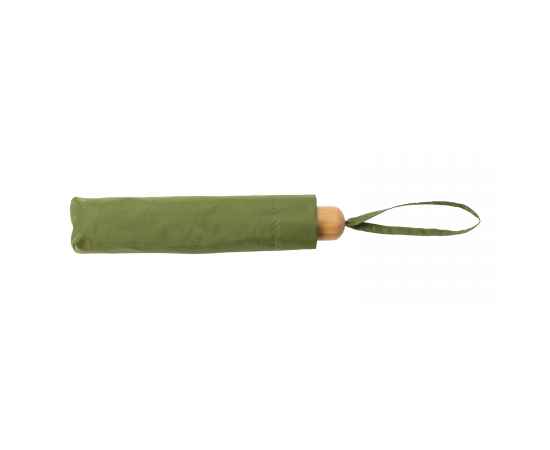 Компактный зонт Impact из RPET AWARE™ с бамбуковой рукояткой, d96 см, Зеленый, Цвет: зеленый, Размер: , высота 58 см., диаметр 96 см., изображение 2