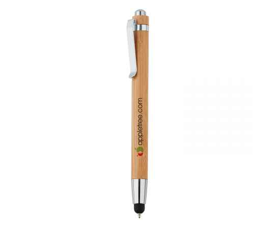 Ручка-стилус из бамбука, коричневый,, Цвет: коричневый, Размер: Длина 1 см., ширина 1 см., высота 13,6 см., диаметр 1,1 см., изображение 2