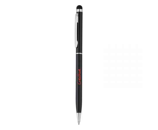 Тонкая металлическая ручка-стилус, черный,, Цвет: черный, Размер: , высота 13,6 см., диаметр 0,8 см., изображение 3