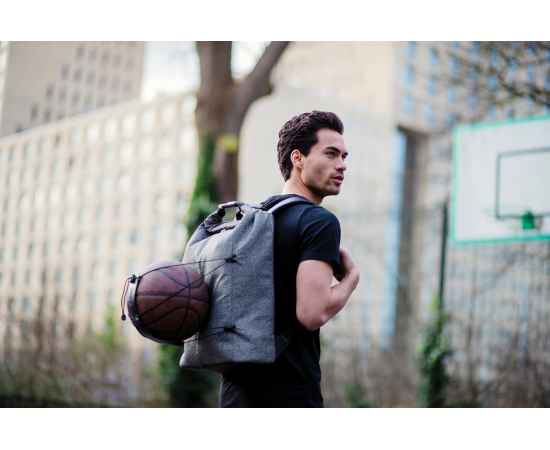 Рюкзак Urban с защитой от карманников, Серый, Цвет: серый, Размер: Длина 31,5 см., ширина 14,5 см., высота 46 см., изображение 3
