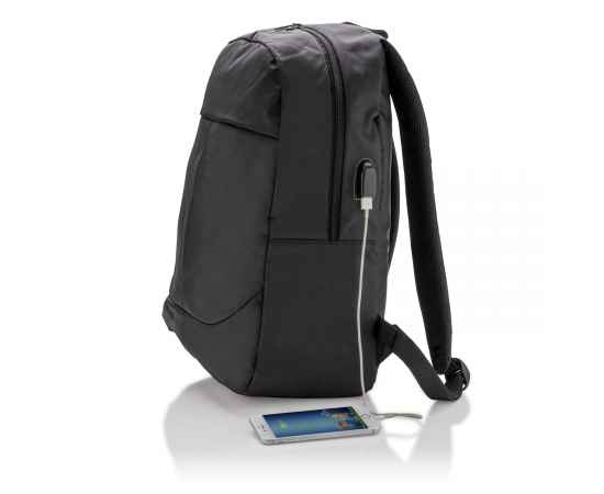 Рюкзак для ноутбука Power с USB-портом, Черный, Цвет: черный, Размер: Длина 16 см., ширина 32 см., высота 47 см., изображение 8