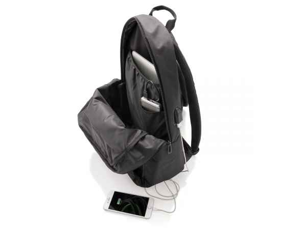 Рюкзак для ноутбука Power с USB-портом, Черный, Цвет: черный, Размер: Длина 16 см., ширина 32 см., высота 47 см., изображение 2