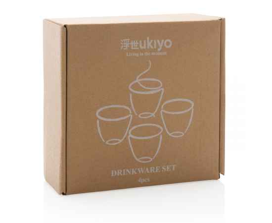 Набор керамических чашек Ukiyo, 4 предмета, Белый, Цвет: белый, Размер: Длина 7,5 см., ширина 7,5 см., высота 7,3 см., диаметр 7,5 см., изображение 6