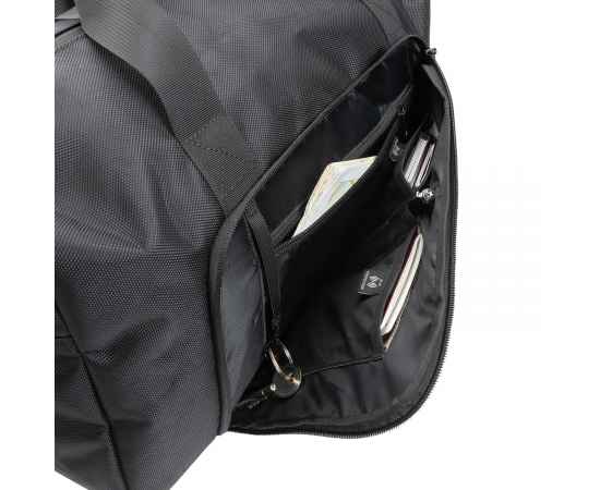 Дорожная сумка Swiss Peak Voyager из RPET AWARE™, Черный, Цвет: черный, Размер: Длина 50 см., ширина 21 см., высота 25 см., изображение 11
