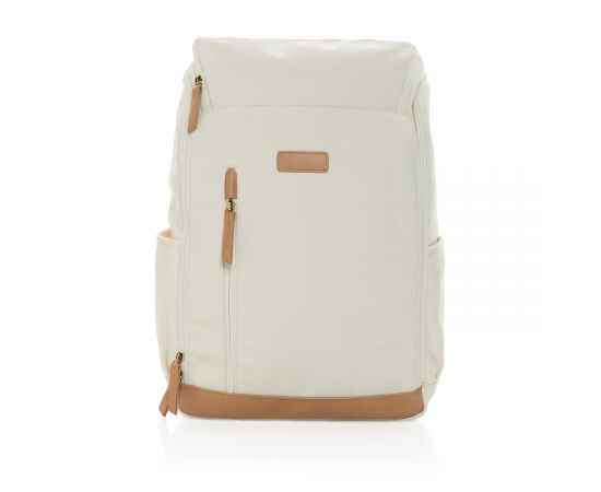 Рюкзак для ноутбука Impact из переработанного канваса AWARE™, 15', Кремовый, Цвет: белый, Размер: Длина 30 см., ширина 12,5 см., высота 46 см., изображение 5